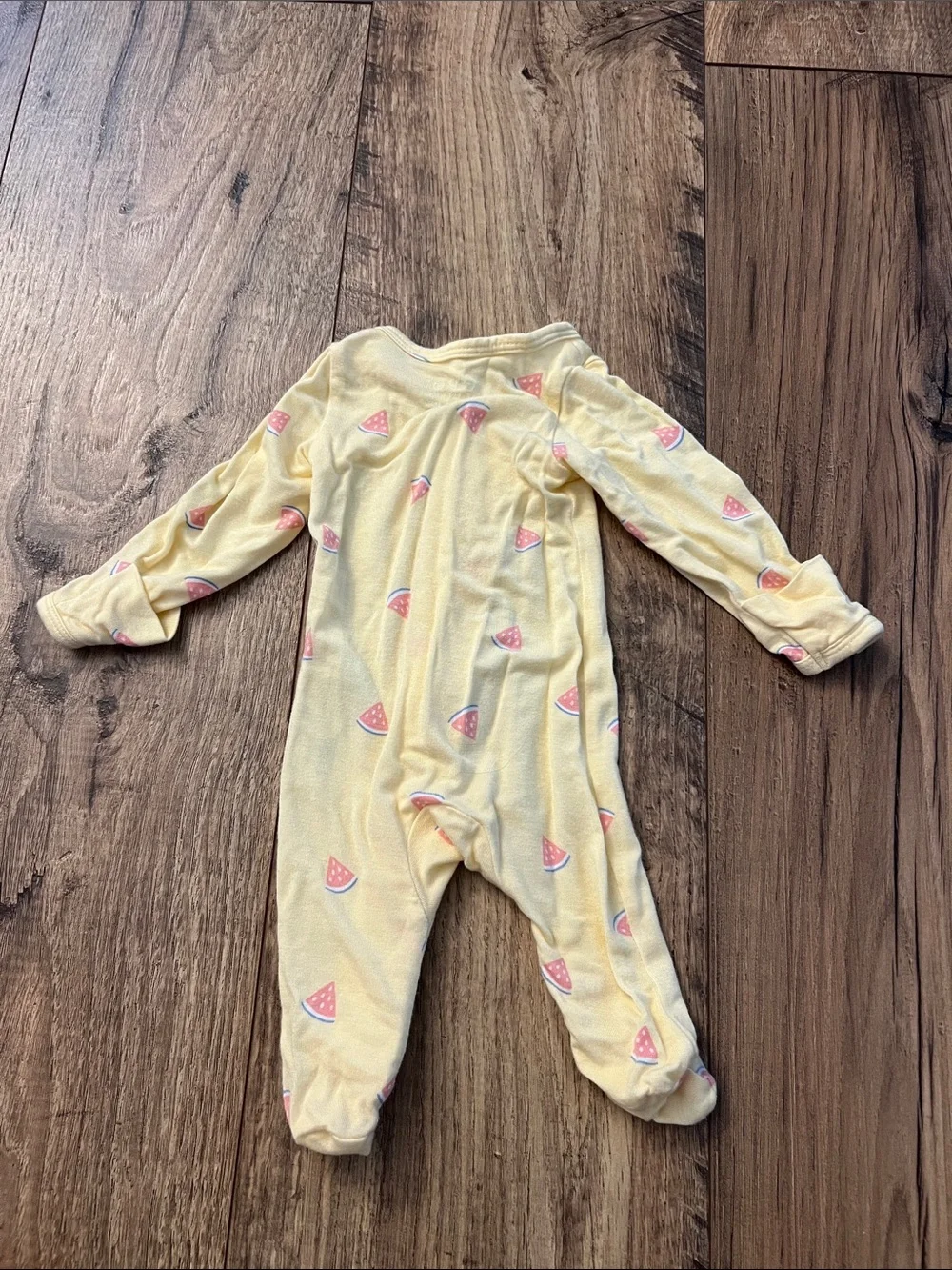 Carter's Yellow Footed Baby One-Piece with Pink Watermelon Motif